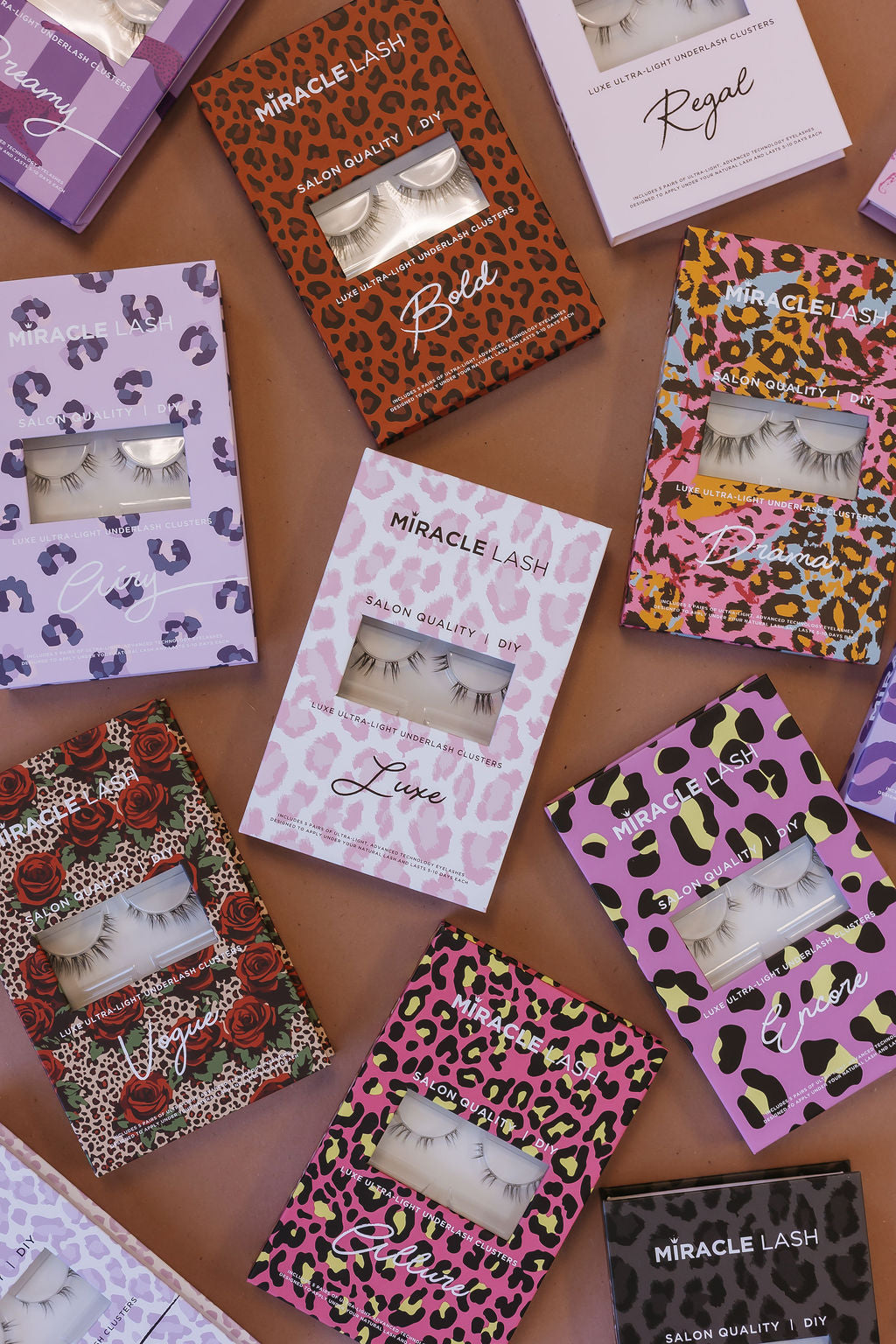 collection of lash boxes