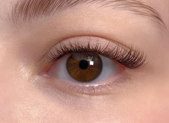 eye with delicate lashes